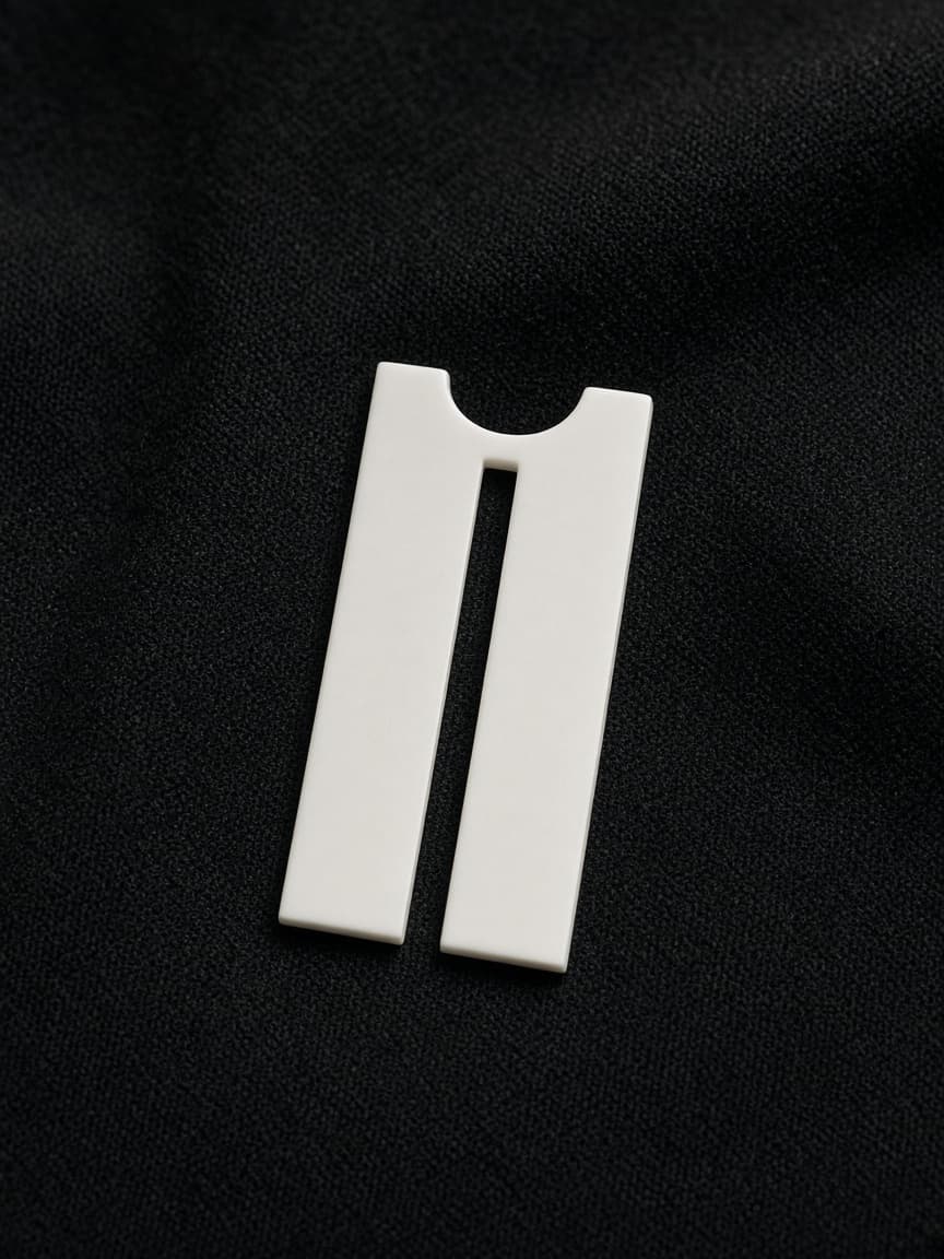 Two white advocate collar tabs on black wool.